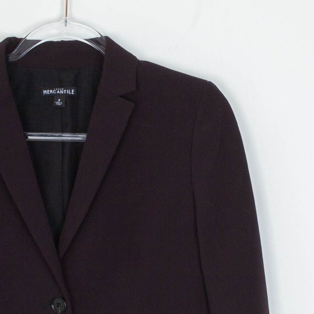 J. Crew Mercantile Womens Classic Work Blazer‎ Size 2 Black Single Breast Career - Picture 2 of 10